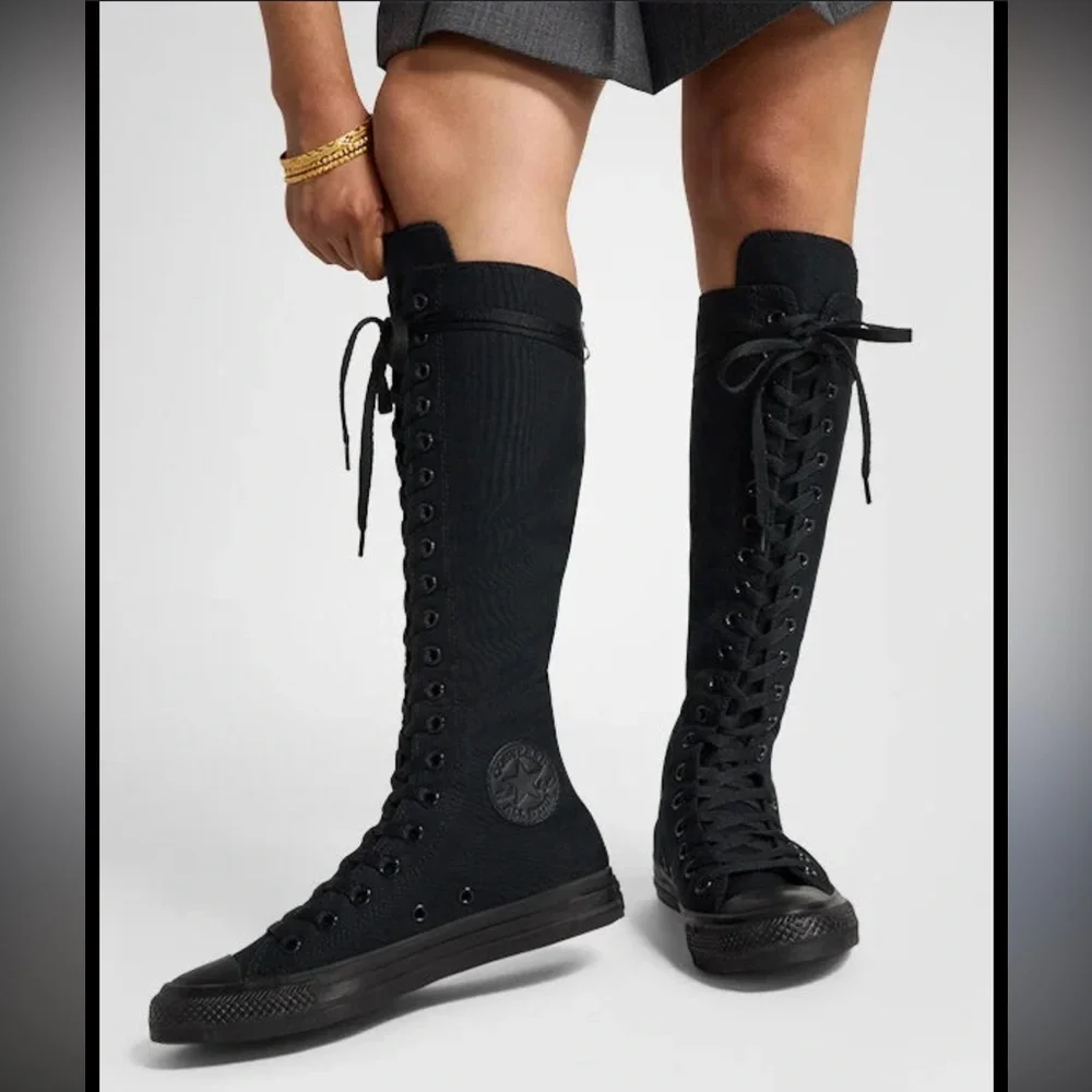 Converse Black Monochrome Knee-High Sneakers